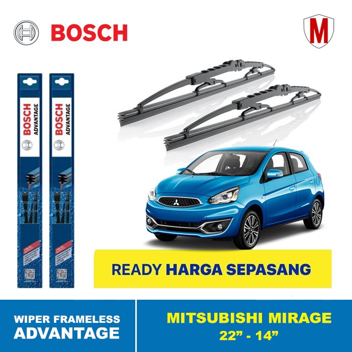 WIPER BLADE MOBIL MITSUBISHI MIRAGE BOSCH ADVANTAGE 22&quot; - 14&quot;