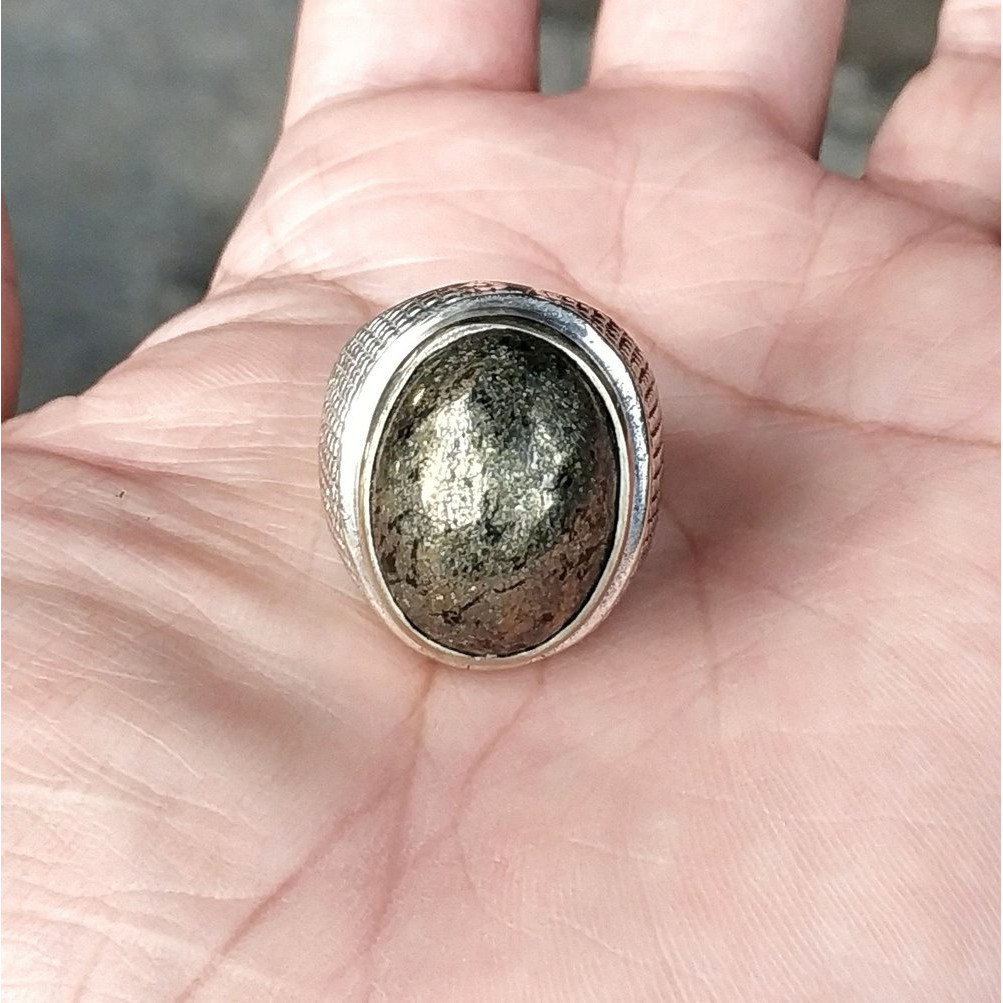 CINCIN NATURAL BATU AKIK BADAR EMAS PYRITE