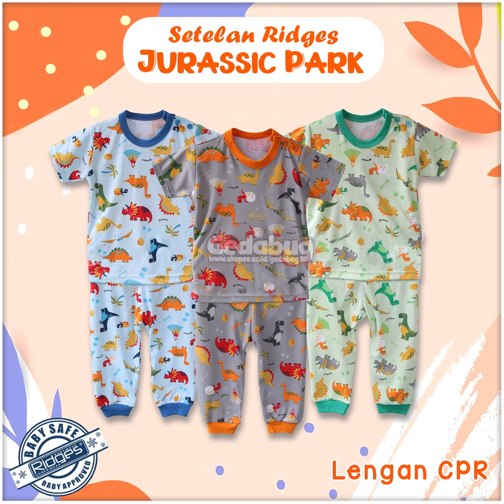 CPR Setelan Kaos Anak Ridges Motif Terbaru | Jurassic Park - Magical  | Kaos Piyama Baju Tidur Motif | S M L XL