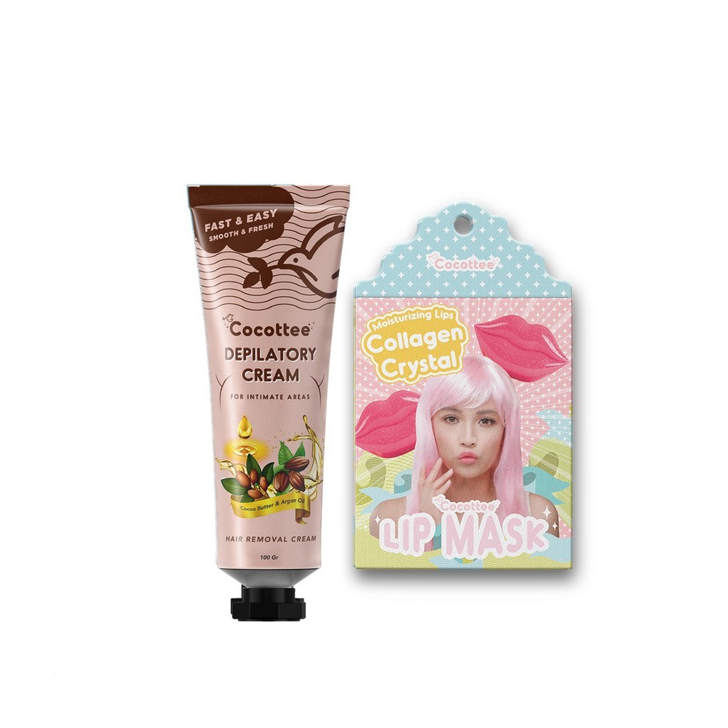 

COCOTTEE depilatory cream cocoa butter dan 1 sachet masker bibir bundle