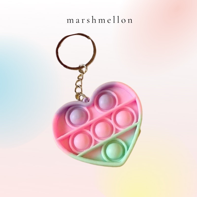 Gantungan Kunci Pop It & Gelang Pop It Pastel Rainbow | Pop It Gurita | Princess Key Chain (Snow White Cinderella Aurora Belle) | Pop It Warna Lilac Pink Tosca Fidget Key Chain Macaron-Love