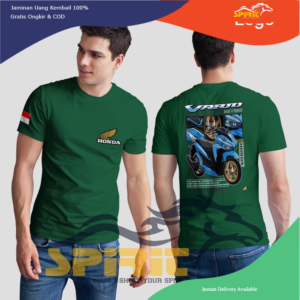 Baju Kaos Distro Motor Vario Racing Honda Vario Sablon DTF Premium Cotton 100% Original Jumbo-Spirit