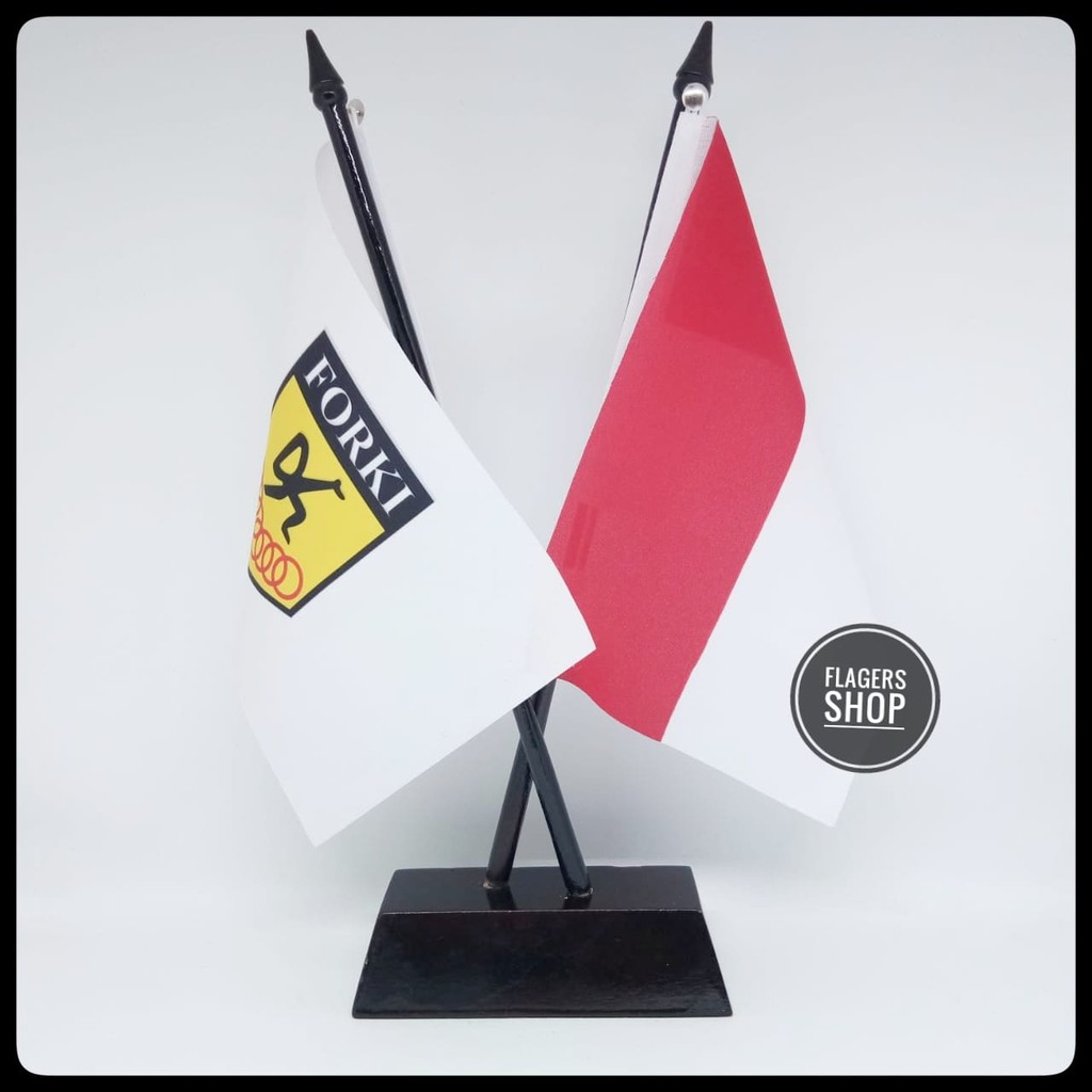 Jual Bendera Meja Indonesia Forki Tiang Silang Shopee Indonesia