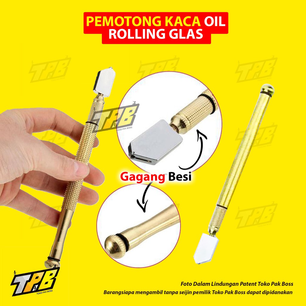 Oil Glass  Cutter Pisau  pemotong kaca minyak Alat potong kaca keramik ubin manual body gagang besi