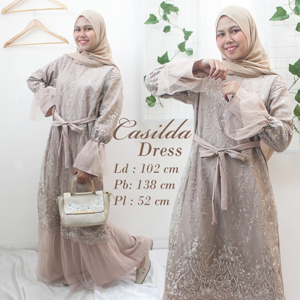 Gamis Brukat Kebaya Tile Dress Wanita Muslim Gamis Brokat Mutiara Kombinasi Moscrepe Murah