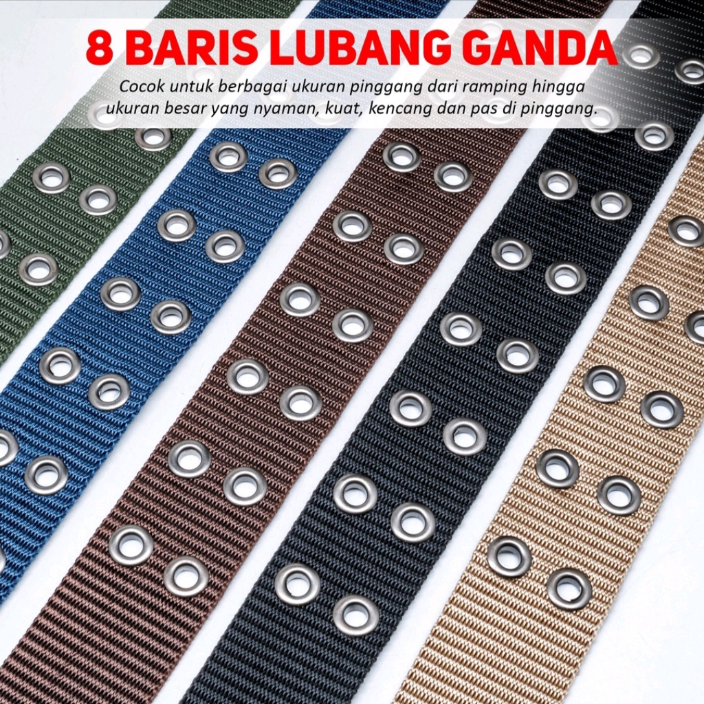 Ikat Pinggang Sabuk Nylon Jarum Dobel Gesper Men Belt S044