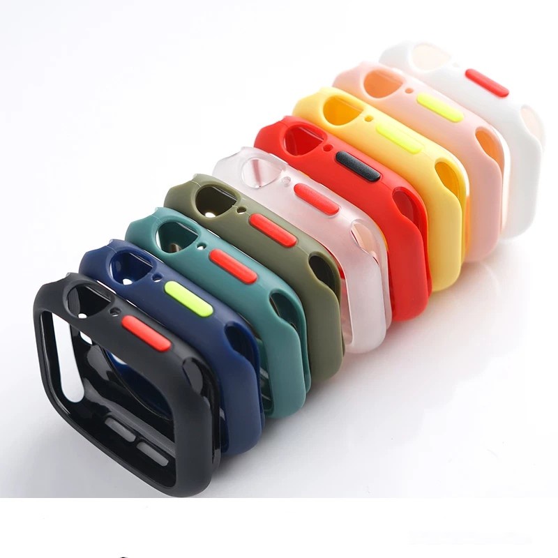 Soft Case Apple Watch Series 1, 2, 3, 4, 5, 6, 7, 8 all series 45, 44, 42, 40, 41, 38mm Soft Aero Color Button Matte