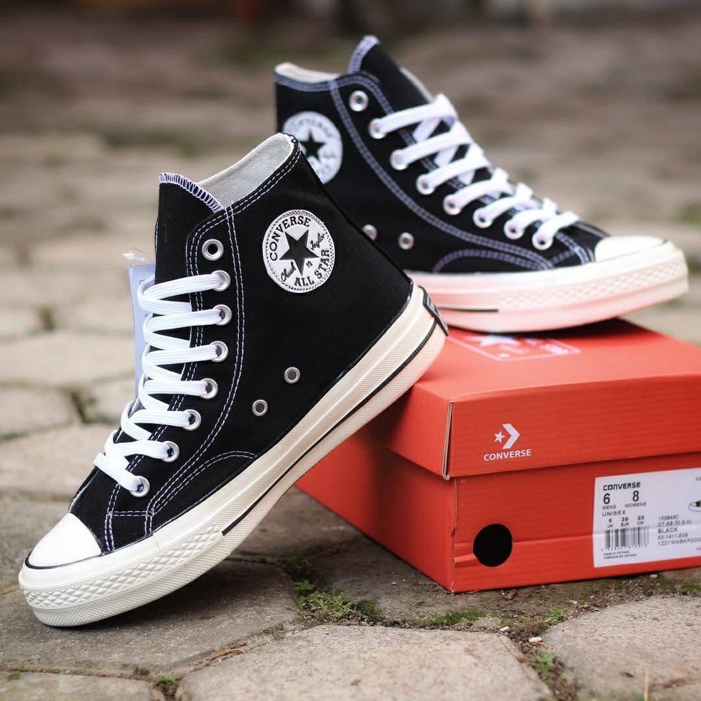 PROMO Sepatu Converse 70s Egret Black White untuk Pria dan Wanita, TOP Quality Grade Original, Harga Murah