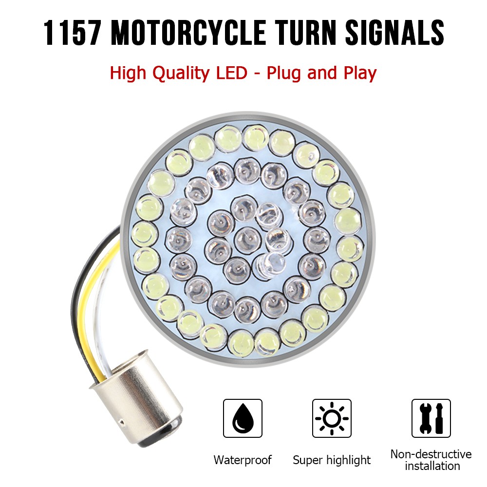 48LED Motorcycle Bulb 1156 1157 Turn Signal Tail Light Lamp 12V Suitable For Harley Lampu Asesoris motor Aksesoris Lampu LED Scooter Accessories