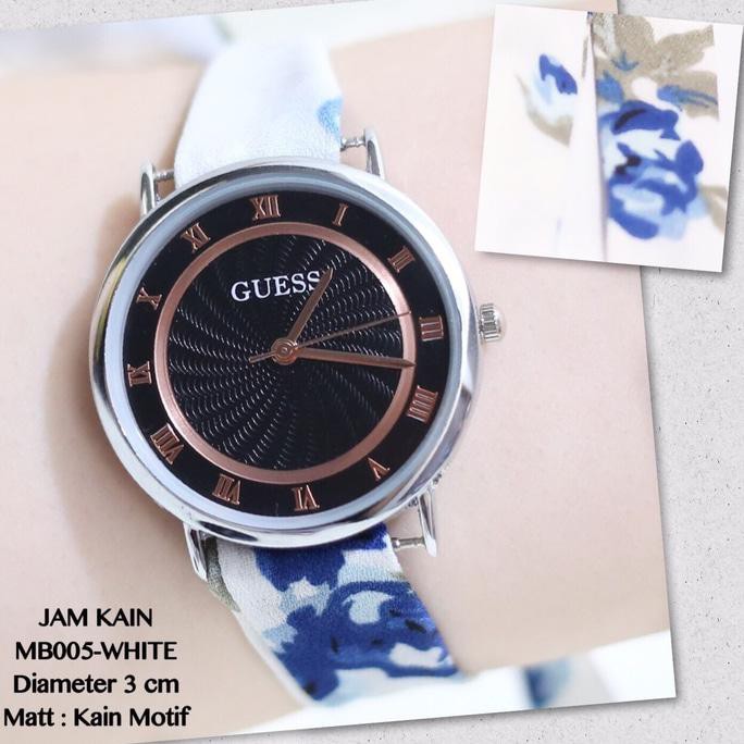 PROMO GROSIR JAM TANGAN WANITA CEWEK MONOL GUESS TALI KAIN FEMINIM MURAH NEW TERLARIS
