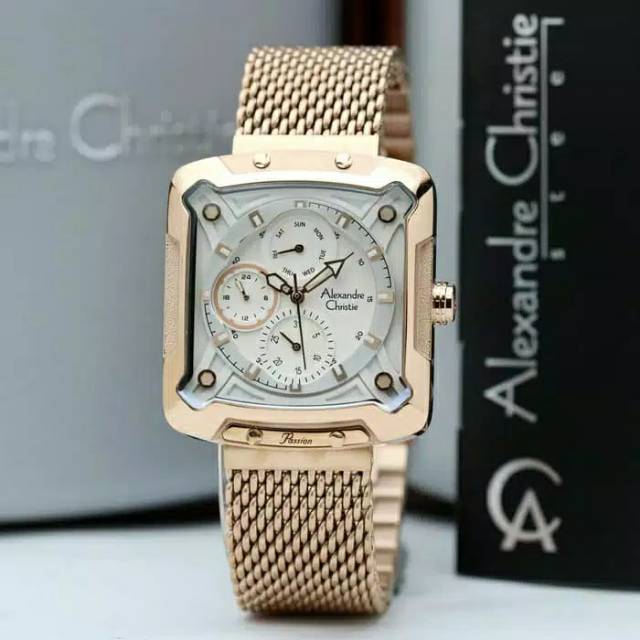 JAM TANGAN WANITA ALEXANDRE CHRISTIE AC 3030 RANTAI ROSEGOLD ORIGINAL GARANSI RESMI 1TAHUN