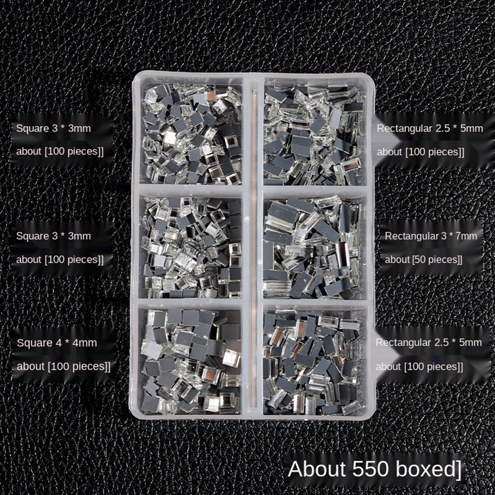 Mxbeauty 6 Kisi / Set Stiker Kuku 3d Aksen Berlian Imitasi Untuk Aksesoris Nail Art / Manicure Diy