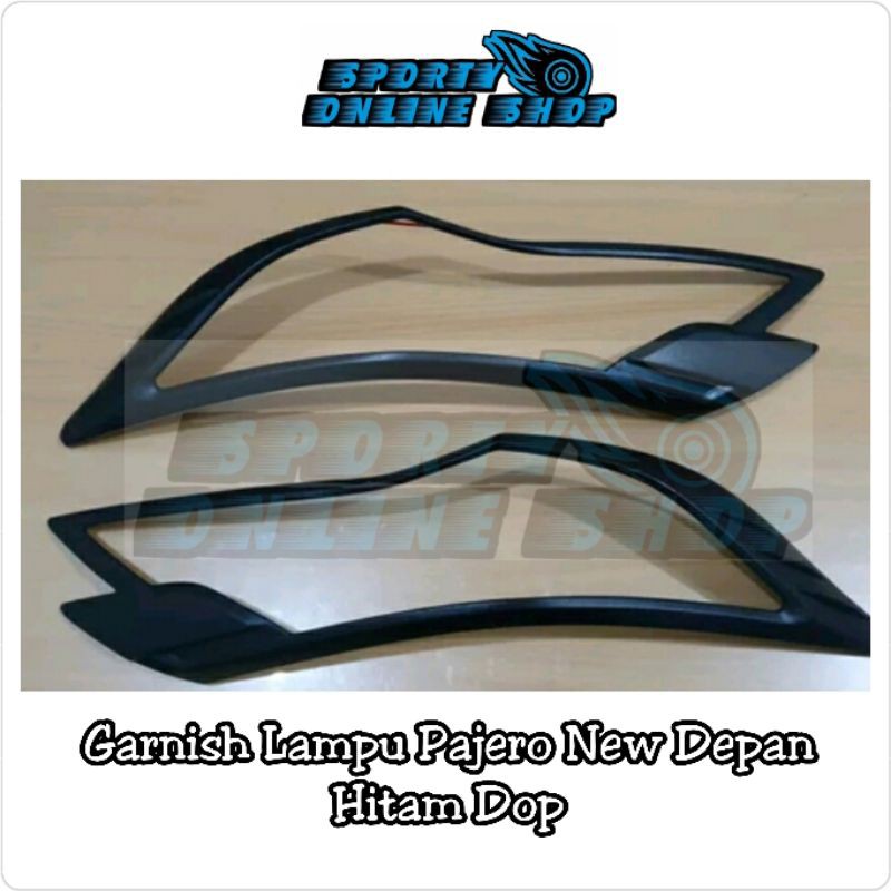 Garnish Lampu Pajero New Depan Hitam Dop