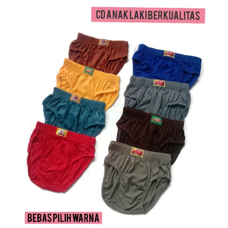 6 Pcs Cd Anak Laki -Laki Murah , Sempak Anak Laki Polos  , Sempak Label