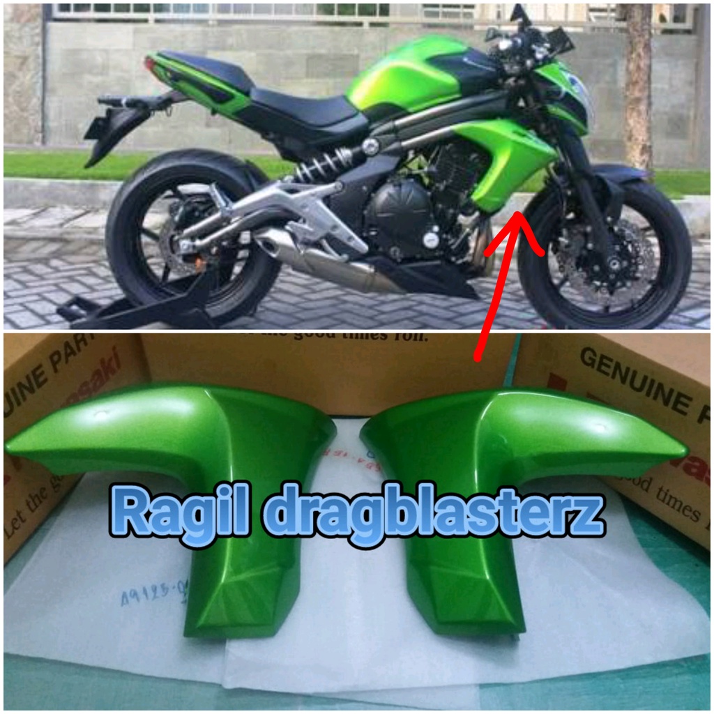 shroud shround sayap tangki ninja ER6 ER6N hijau sepasang original kawasaki