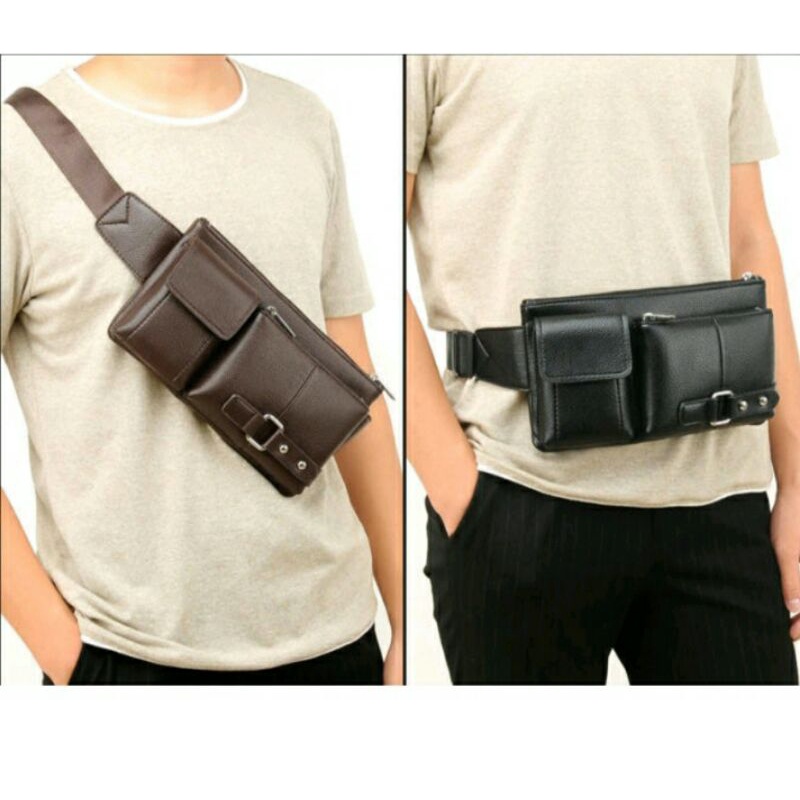 Tas Pinggang Pria Tas Waist Bag Fashion,Sintetis