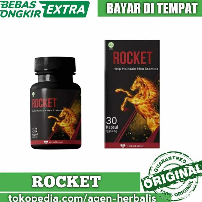 ROCKET ISI 30 KAPSUL OBAT HERBAL UNTUK PRIA DIJAMIN100% Original