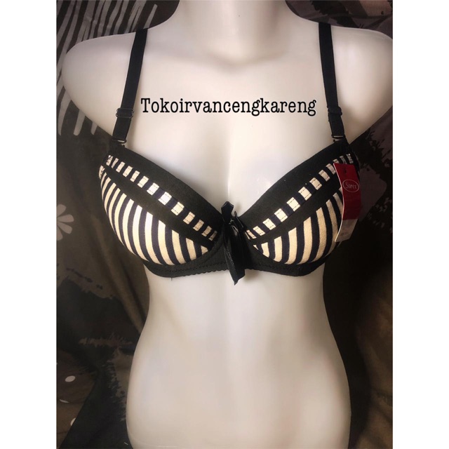 BH Sorex Motif Garis-garis | Pakai Kawat dan Kait 3 Ukuran 36-32 | Murah Meriah