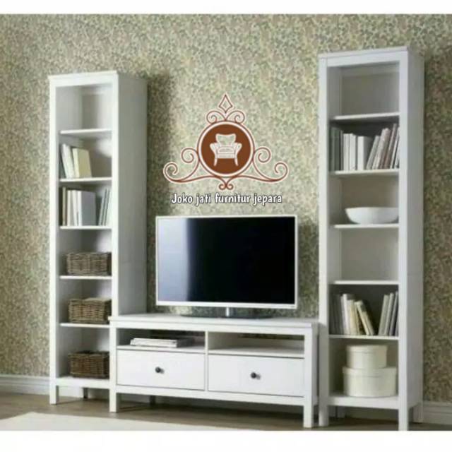 Set meja tv dan rak buku