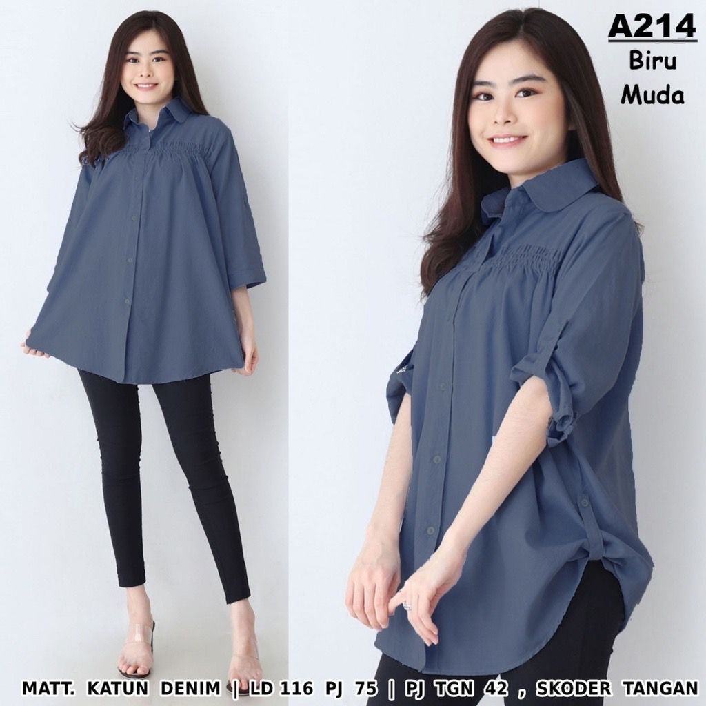 BF ID Kemeja Denim Jumbo Wanita  XXXL