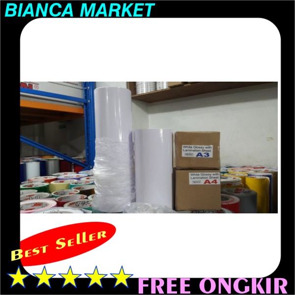 

HOT PROMO !!! Stiker Sticker Vinyl White Laminasi A3 15 meter