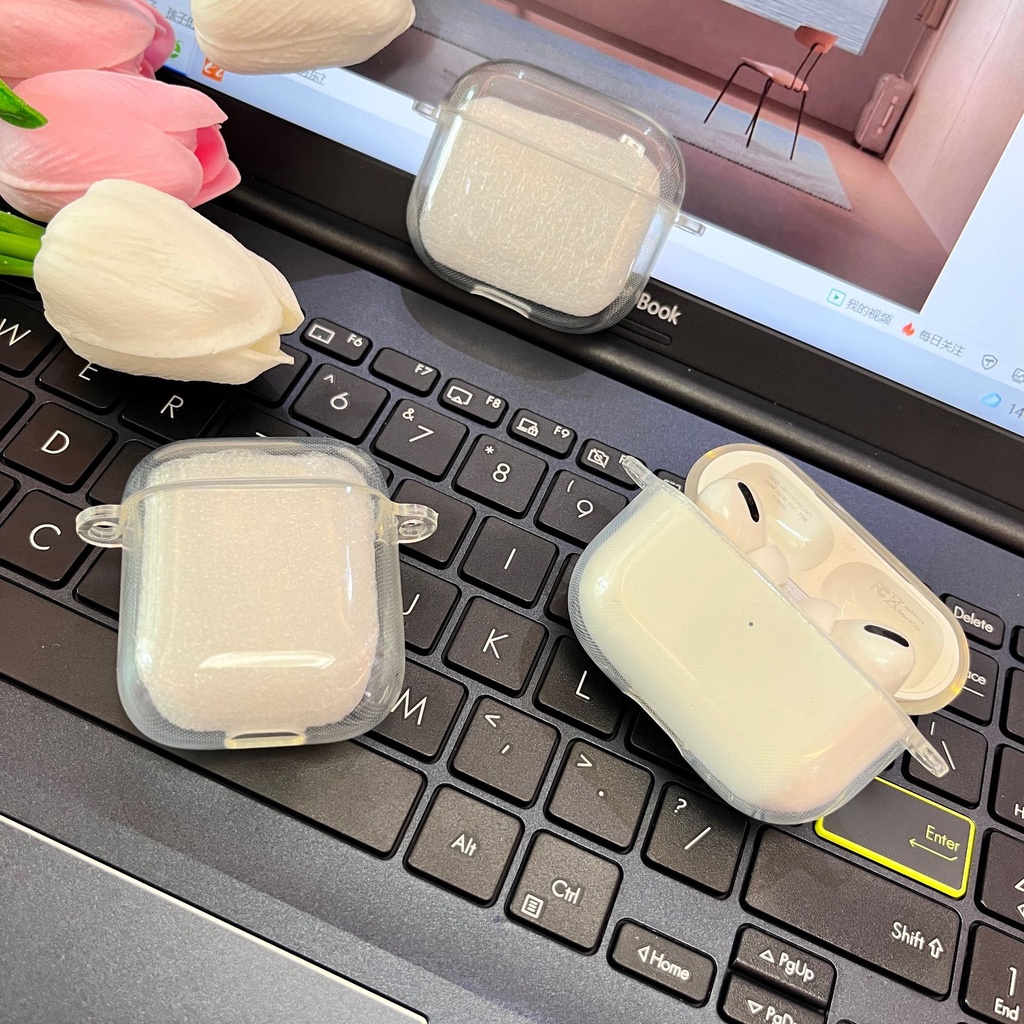 Casing Soft Case TPU Transparan 2 Kait Untuk Apple Airpods 1 2 Pro 3 2021