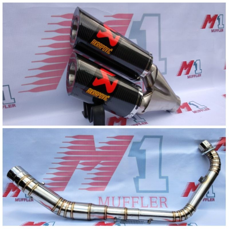 Knalpot Racing Akrapovic Double Fullsystem Ninja 250 RR Mono Ninja 250 SL
