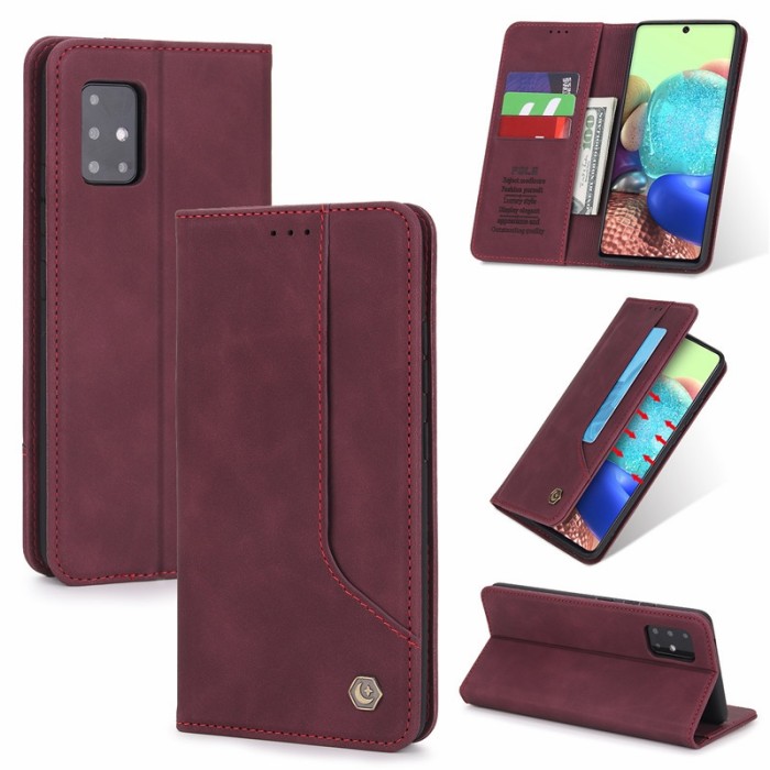 Case Samsung Galaxy A52 / A32 4G / A32 5G / A72 dompet kulit lipat pola standing Case cover