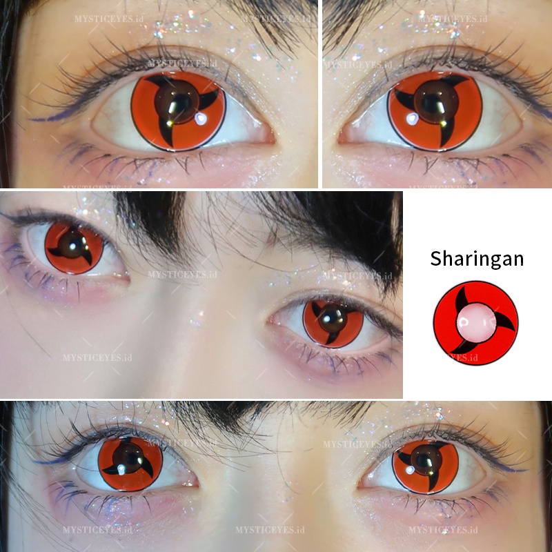 [✅COD] MYSTICEYES SOFTLENS COSPLAY CRAZY LENS SHARINGAN 14.5MM (NORMAL)