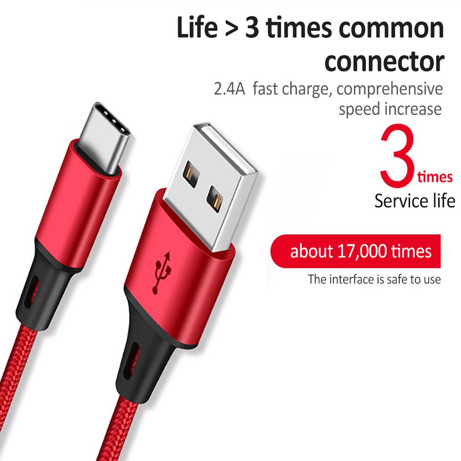 Vaorlo Kabel Data / Charger Micro Usb / Type C 8pin 3A Fast Charging Untuk Smartphone