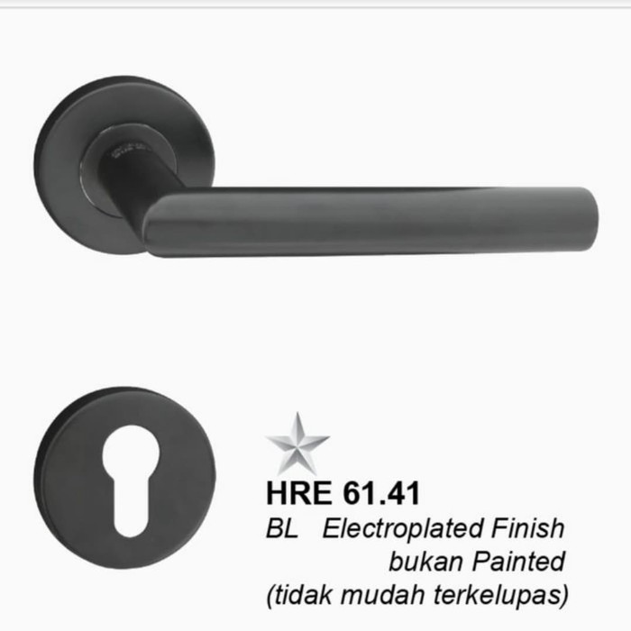 SOLID - GAGANG PINTU/HANDLE PINTU HITAM SOLID HRE 61.41 BLACK STAINLESS STEEL SUS 304
