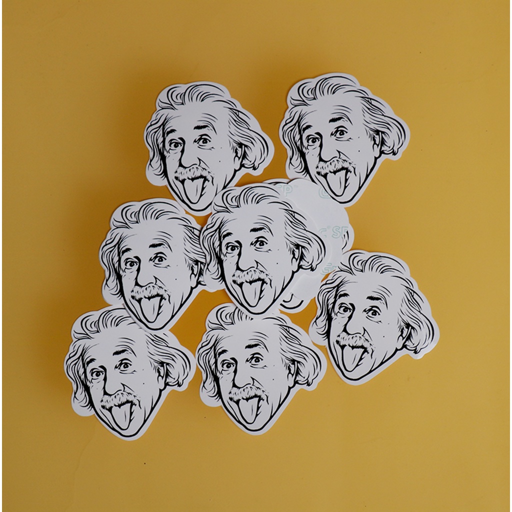 STIKER GRAFTAC -ALBERT EINSTEIN-STIKER AESTHETIC LAPTOP, AKSESORIS HP, ANTI AIR, MOTIF,HELM.