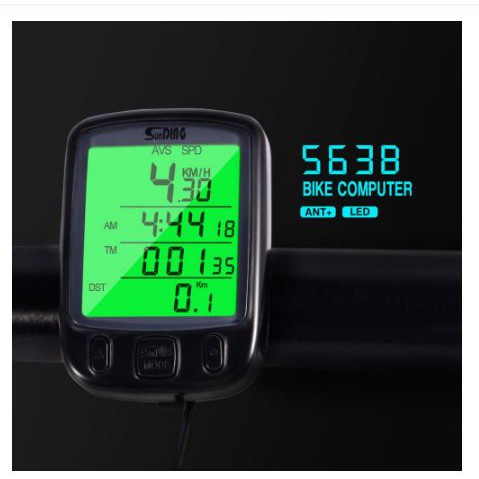 [SPEDOMETER] - SunDING Speedometer Sepeda Backlight LCD - SD-563A - Black