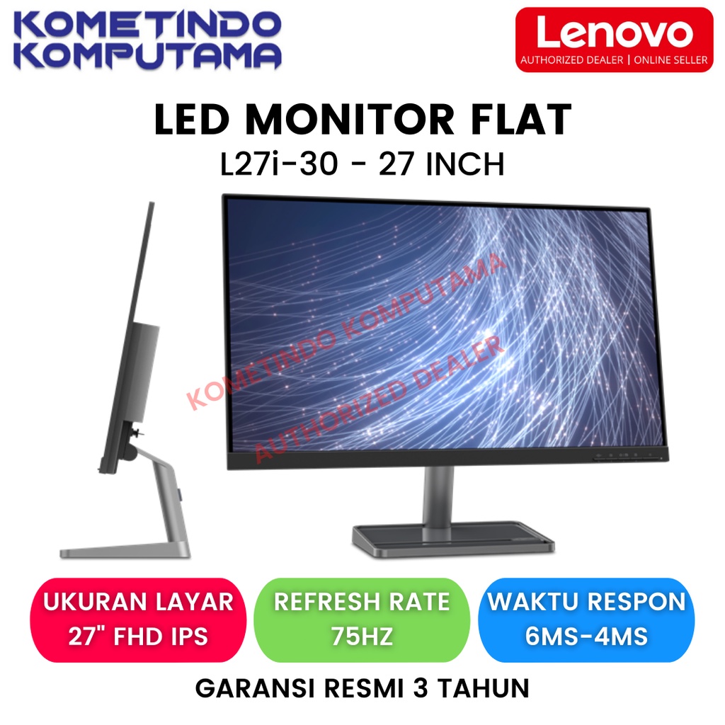 Lenovo L27i-30 27&quot; LED Monitor FHD IPS VGA HDMI 75Hz Garansi Resmi