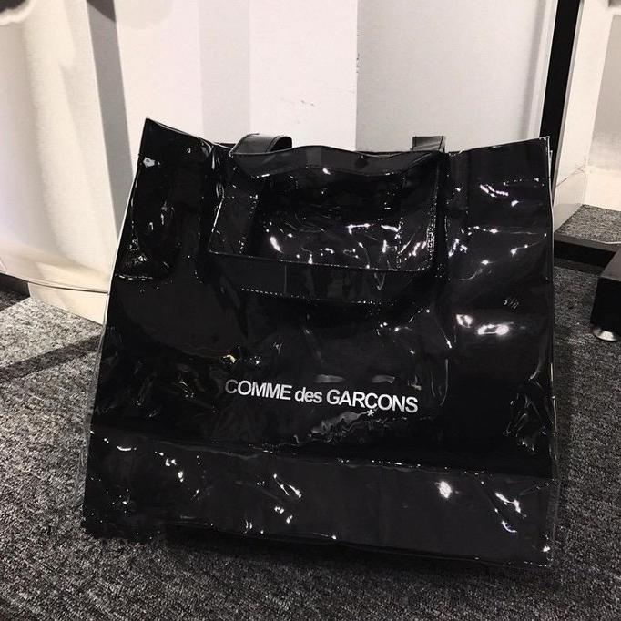 Spesial Comme Des Garcons Tote Bag Black - Original Guarantee 100%