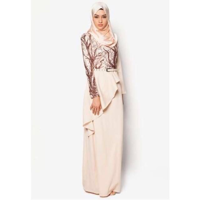 Zalia Wrap Cascade Sequin Maxi Dress (Preloved), Rose Gold