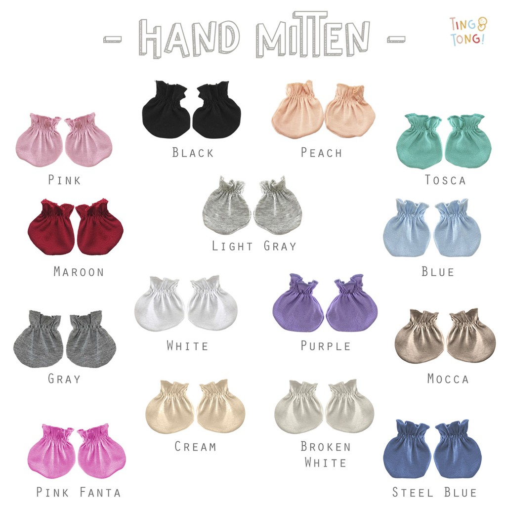 TINGTONG - Sarung Tangan Bayi - Baby Hand Mitten - Kaos Tangan Bayi - STK Karet Bayi Polos Katun