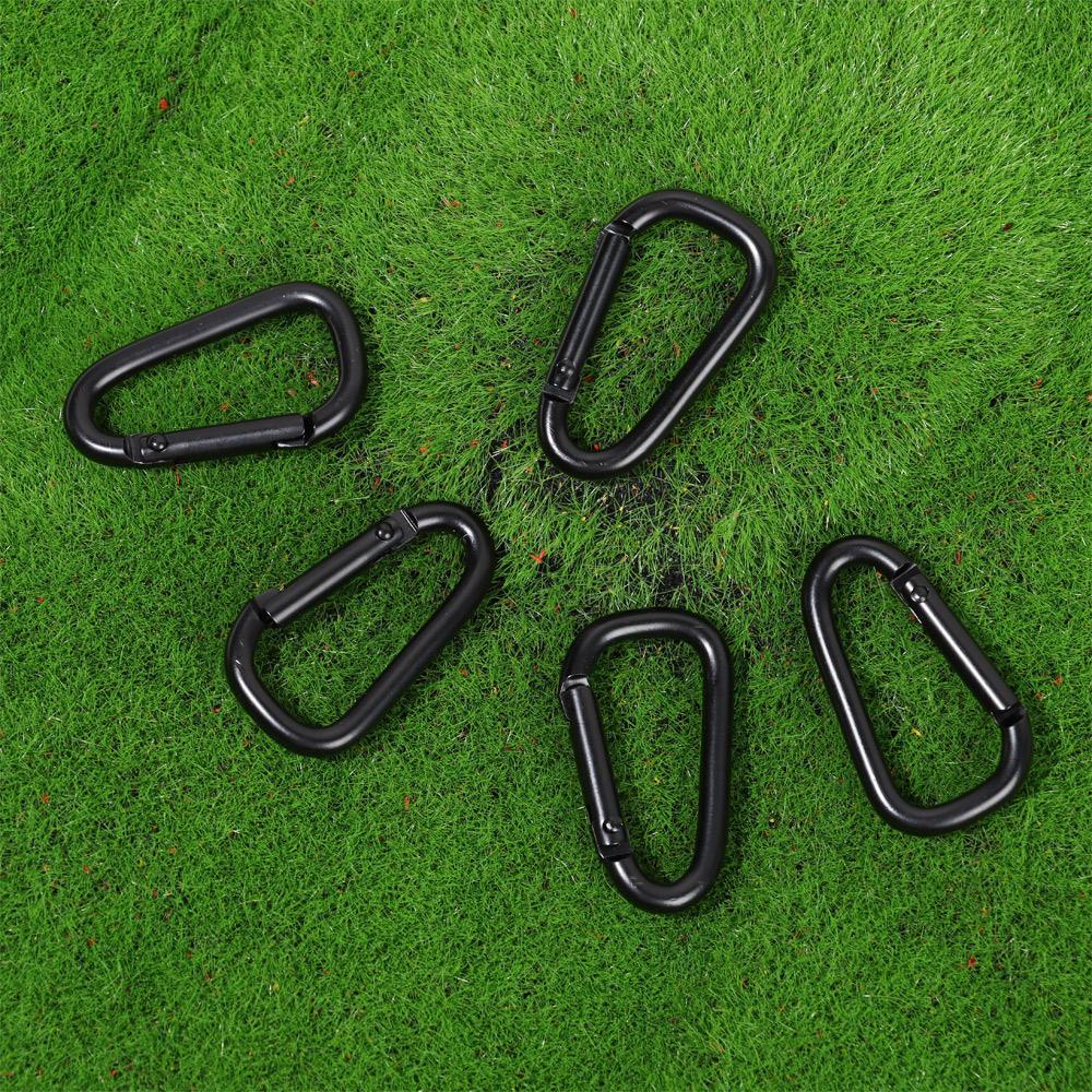 Chookyy1 /5 /10pcs Warna Hitam Tombol Panjat Hitam Olahraga Luar Ruangan Warna Hitam Peralatan Aluminium Alloy Carabiner