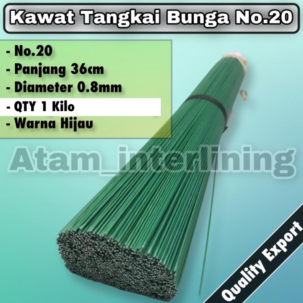 1 KILO NO.20 KAWAT TANGKAI BUNGA FLORIST KAWAT BUNGA PELASTIK FLORAL FLOWER WIRE KAWAT BUNGA TANGKAI