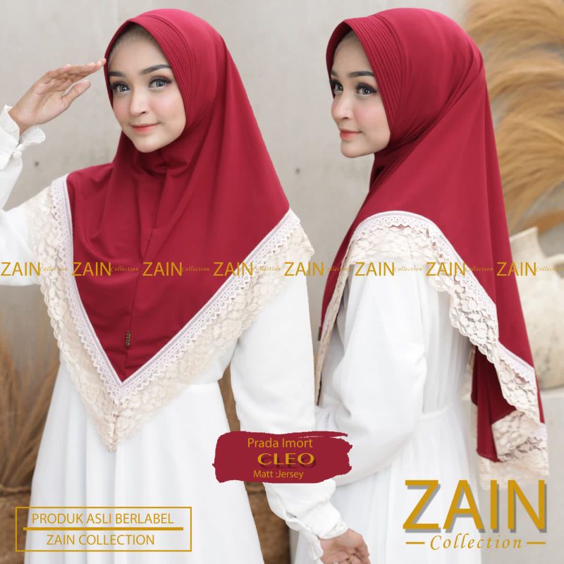 Jilbab Bergo Instan Simpel Cleo Prada Ori Zain-Maron