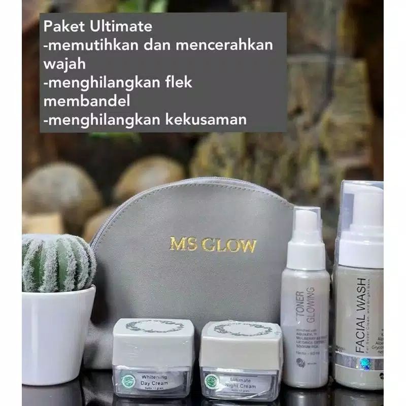 MS GLOW PAKET ALL SERIES 100$ ORIGINAL/CREAM PENGHILANG FLEK HITAM TEBAL AMPUH