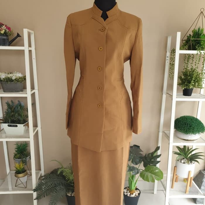 SUPER MURAH - BAJU BLAZER KERJA KANTOR GURU WANITA PEMDA PNS DINAS 942 CANTIK KHAKI