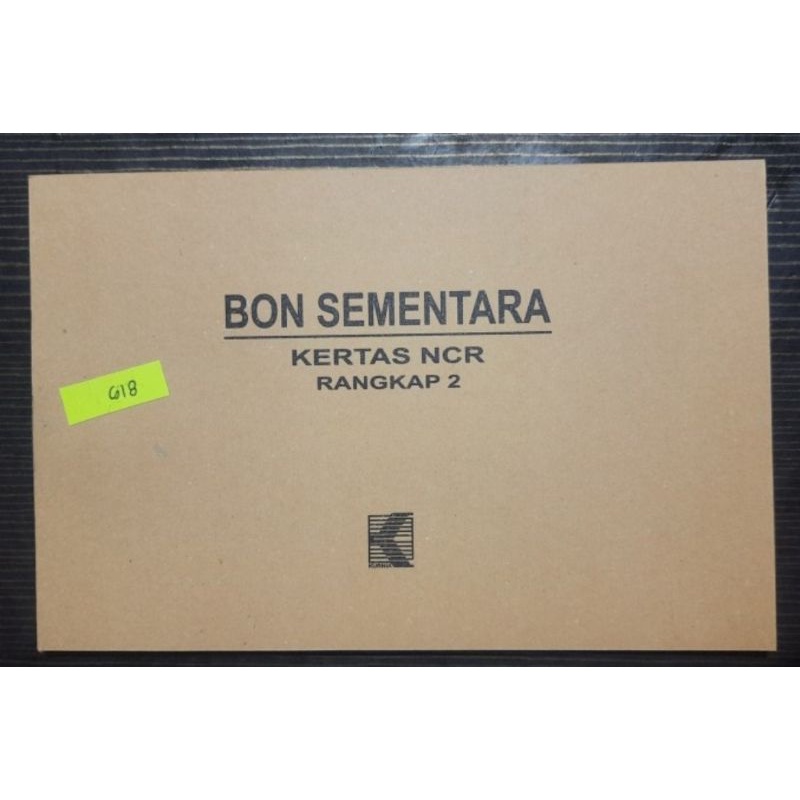 

Bon Sementara 2 Ply NCR 2 Ply (Rangkap 2) 1/4 Folio