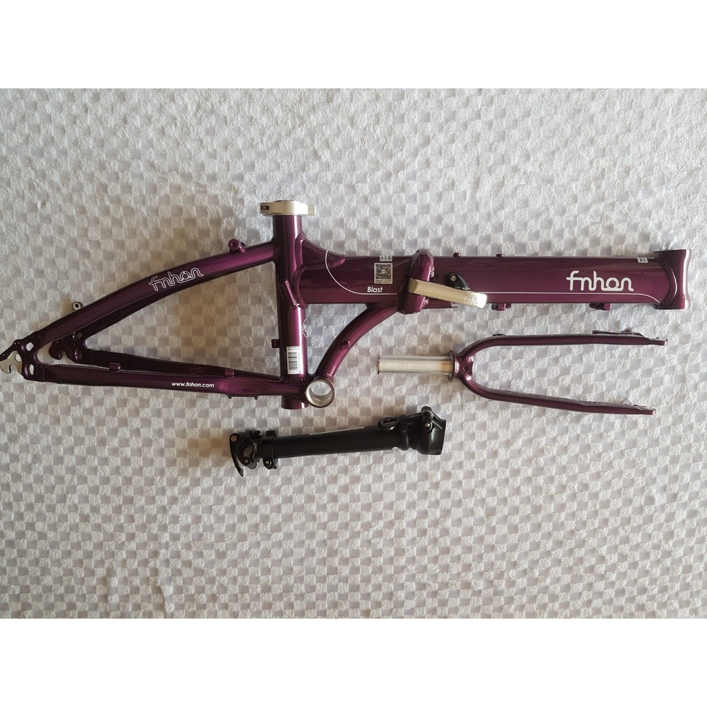 Frame Fork Fnhon Blast Discbrake 20 22 inch Warna Ungu Purple