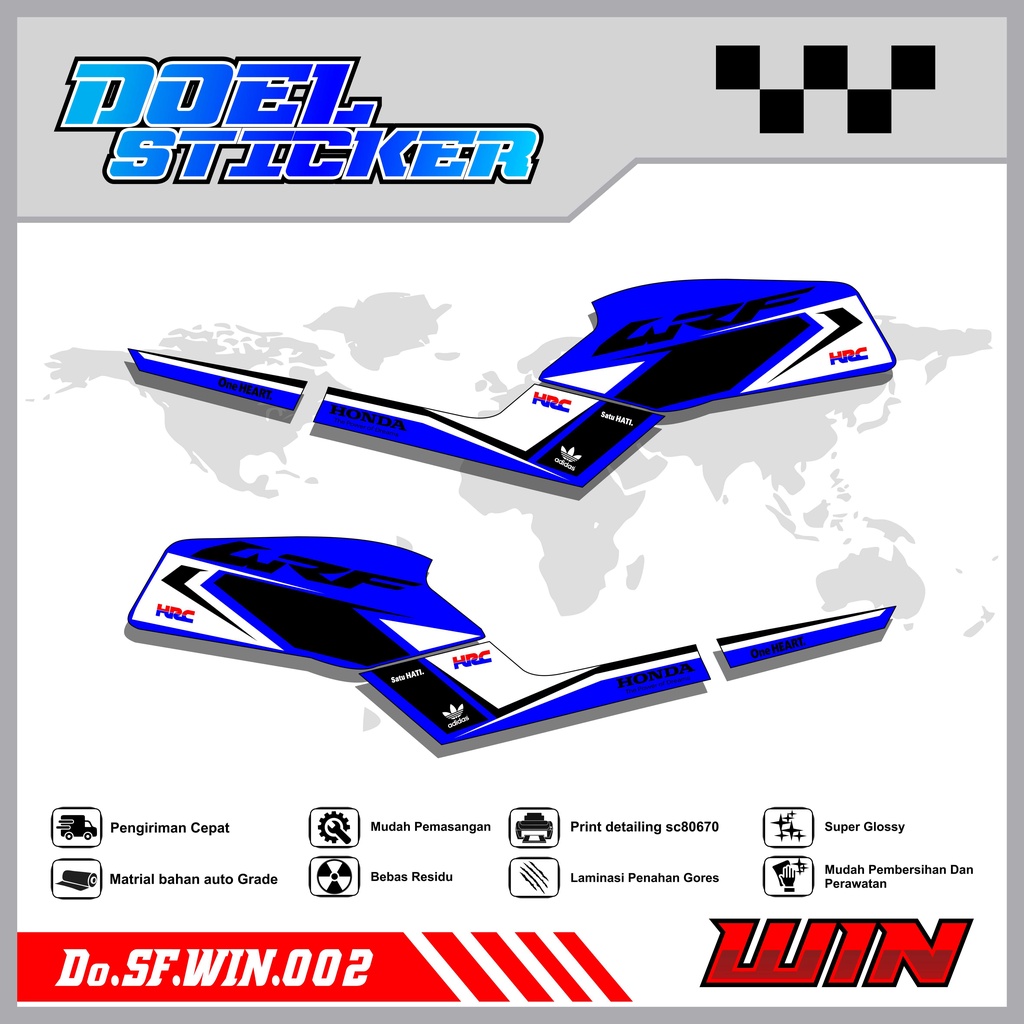 STICKER STRIPING WIN 100 - STICKER STRIPING LIST VARIASI HOLOGRAM , CROME WIN 100 DOEL 002