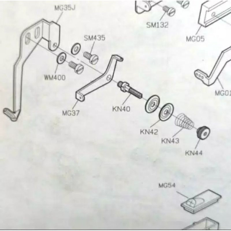 MG35J 1 Set Asli Siruba Jalur Benang ZigZag - Mesin Kamkut Siruba F007-D