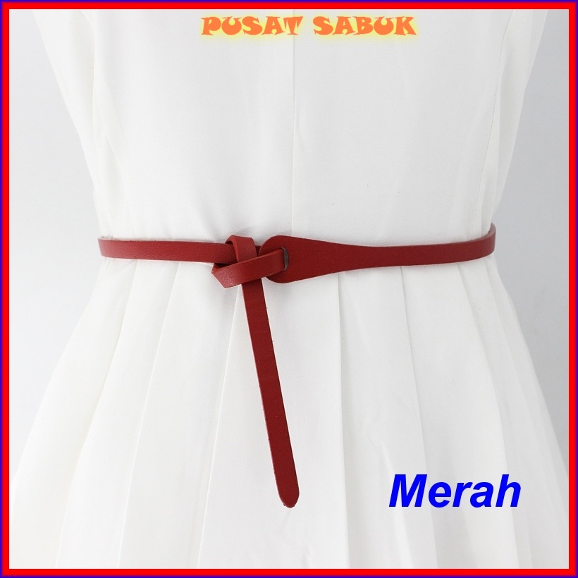 Gesper Belt Sabuk Wanita Kulit Ikat Pinggang Tali kecil Fashion Korea Women Gasper Kulit Pesta Warna Kekinian Blet Grosir Import Murah Merah hitam Coklat