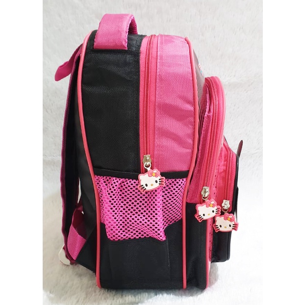 Tas Ransel Anak Sekolah PEREMPUAN CEWE TK / PAUD Gambar Kartun KUCING PITA FANTA COIN Bahan Kain Sponge Anti Air ( COIN 12&quot; )