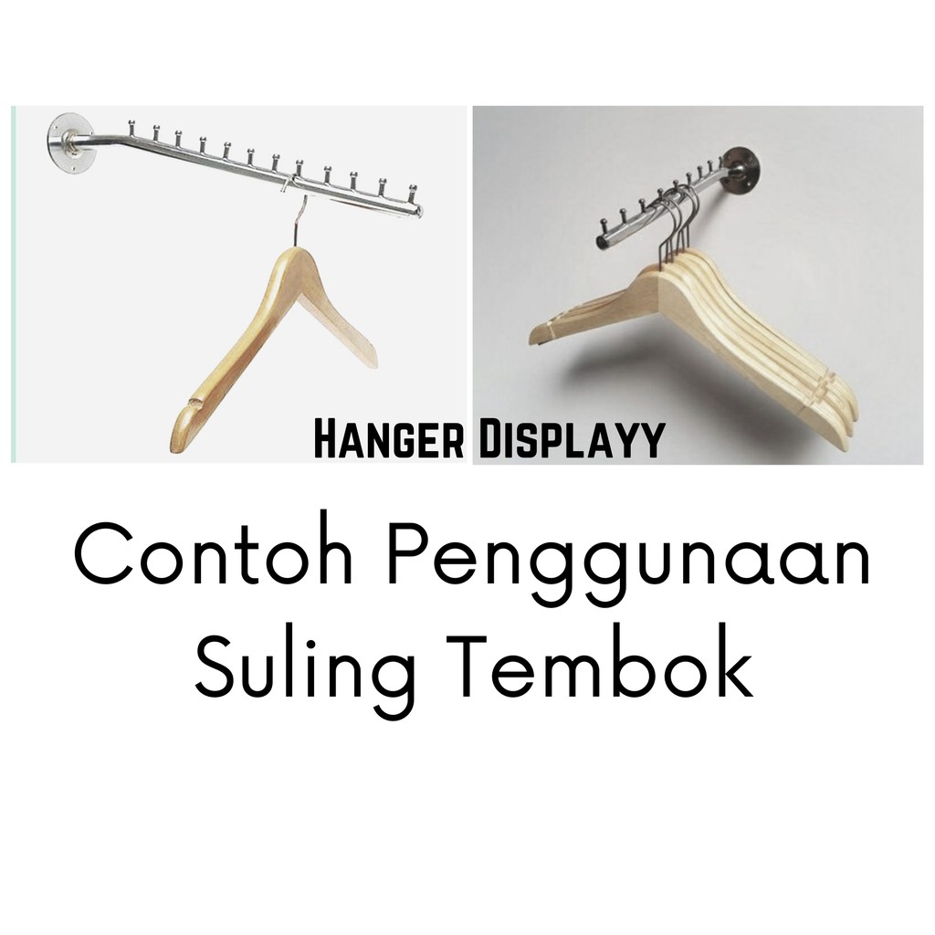 Hanger Suling Tempel Tembok 12 Titik Gantungan Baju Display Toko Gantungan Baju Dinding Distro Laundry Butik