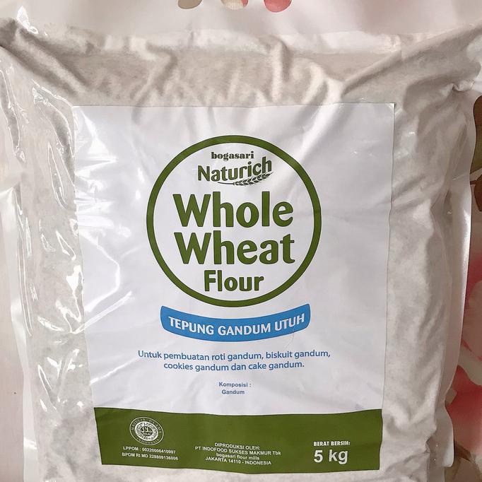 

TERBARU whole wheat flour/tepung gandum bogasari kemasan asli 5 kg